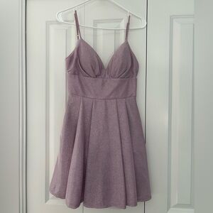 B Darlin Purple Ruched Mini Dress Spaghetti Strap